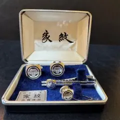 日本の美 家紋 カフス ネクタイタイピン セット