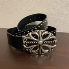 ベルト ブラック 黒大きめ 十字架 バックル スタッズ y2k パンク グランジ