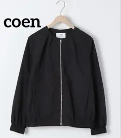k0840 coen タックノーカラーブルゾン ブラックのサムネイル
