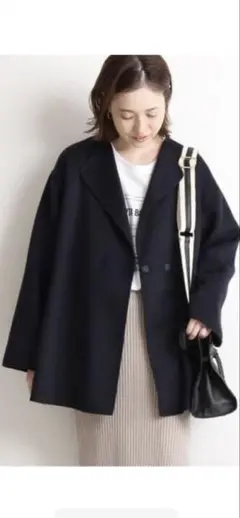 スローブイエナ ハミルトン ダブルフェイスショートコート オレンジ