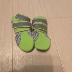 犬用靴 緑色とグレー 調整可能Sサイズ2足セット
