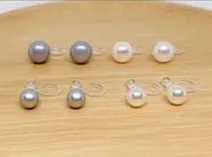 【806】樹脂パールノンホールピアス4ペア アレルギー対応イヤリング シンプル