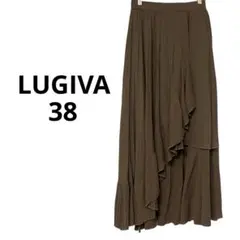 LUGIVA ルギヴァ ボイルプリーツ重ねスカート ブラウン ロング 揺れ感のサムネイル