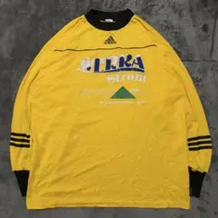 90s アディダス　サッカーシャツ　ゲームシャツ　ロンT プリント　刺繍　古着