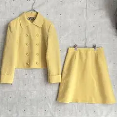 《セットアップ》　スカート　フレア　イタリア　春夏　イエロー　ウール