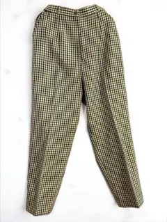 チェック柄 Lサイズ カジュアルパンツ　イエロー系