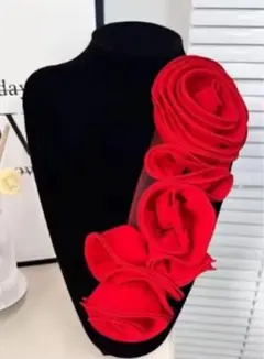 赤い花 モチーフ コサージュ 社交ダンス ベリーダンス 衣装 バラ 薔薇