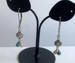 silver925 ターコイズ　シェル　ピアス　フレンチック　seeaのサムネイル