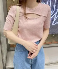 【新品未使用】Heather メランジリブカットソー