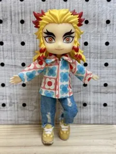 300、シャツ ブルー レトロ柄 長袖 ピコドー9 オビツ11