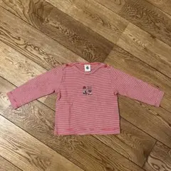 ☆美品☆キッズベビー　プチバトー　赤白ボーダーTシャツ 12ヶ月　長袖　ロンT