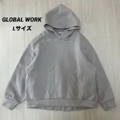 ◆ GLOBAL WORK フード　プルパーカー　裏起毛　L