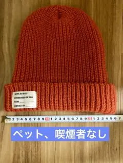 ペット、喫煙者なし★SHIPS JET BLUE オレンジ ニット帽