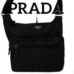 希少　PRADA プラダ　ショルダーバッグ　ナイロン　トートバッグ　レザー　黒