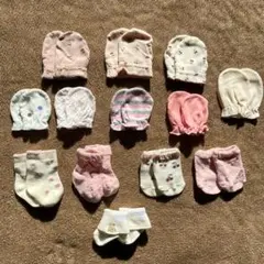 ベビー用手袋・ミトン8点　ベビーソックス5点　セット