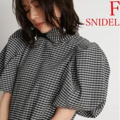 SNIDEL スナイデル　パフスリーブ　背面リボン　カットソーブラウス　F 白黒