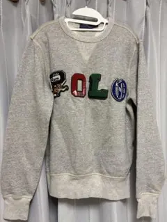POLO RALPH LAUREN ワッペン スウェット グレー S