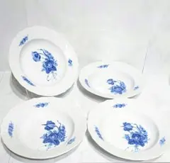 24cm•未使用】ロイヤルコペンハーゲン ブルーフラワー 深皿 スープ