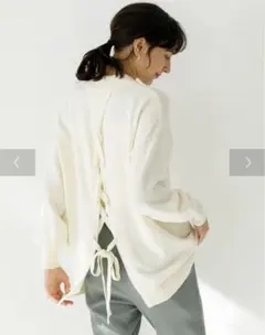 earth music&ecology バックレースアップニットチュニック