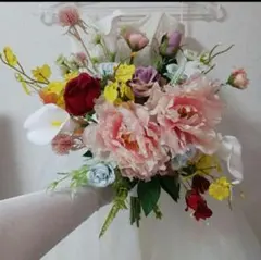 週末価格　ブライダルブーケ　クラッチブーケ　アーティシャルフラワーブーケ