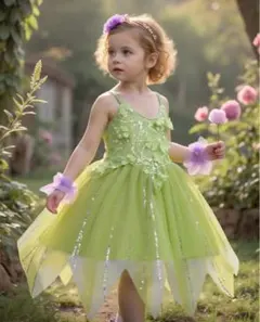 ティンカーベル　ドレス　ワンピース　100cm 110 ハロウィン　プリンセス