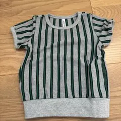maarook ストライプ柄 Tシャツ グレー グリーンのサムネイル