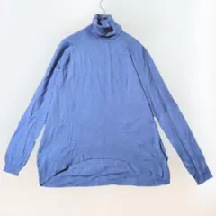 iCB タートルニット Sサイズ　ブルー ゆったり 薄手 キレイめ　長袖