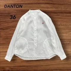 DANTON ダントン　リネンバンドカラーシャツ　ホワイト　36のサムネイル