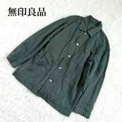 無印良品 カバーオール 長袖 ワークシャツ ジャケット グリーン Y158のサムネイル