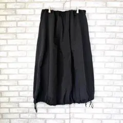 ZARA ザラ　バルーンスカート　黒　ウエストゴム　絞り付き　Lのサムネイル