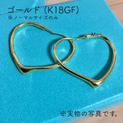 18金張りのオリジナル品です♪ ♡オープンハート フープピアス♡G
