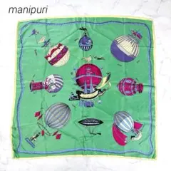 マニプリ manipuri 気球柄スカーフ シルク100 大判 光沢 64×64のサムネイル