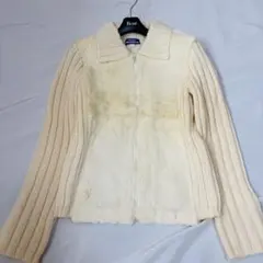 未使用級 バーバリーブルーレーベル Y2K ラビット ファー ニット ジャケット