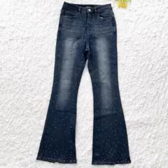 ウィゴー　ビジューフレアデニム　S ストレッチ　平成ファッション　ギャル　美脚