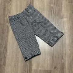 ハーフパンツ 千鳥柄 ブラック ホワイト M