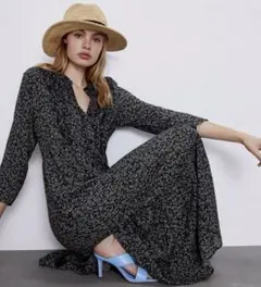 新品☆ZARA ザラ ロングワンピース 小花柄 フラワー s