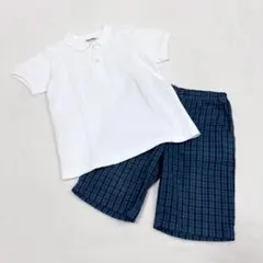 【ファミリア】フォーマル セット ポロシャツ パンツ 半袖 チェック 男の子