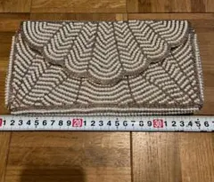 【結婚式おすすめ】ビーズ刺繍クラッチバッグ