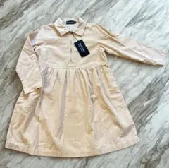 【タグ付き】Ralph Laurenラルフ長袖ワンピース 110 ピンクベージュ