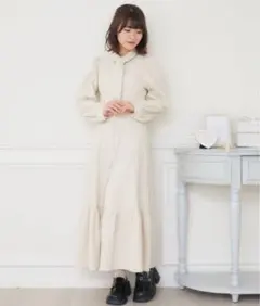 RETRO GIRL ネクタイ付フリルワンピース