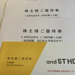 アンドエスティ　旧アダストリア　株主優待　10000円分のサムネイル