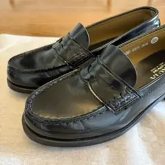 HARUTA 黒 レザー ローファー