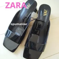 ZARA スクエアトゥ エナメル サンダル ザラ 新品未使用
