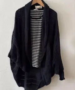 編みカーディガン&ボーダー長袖　セット