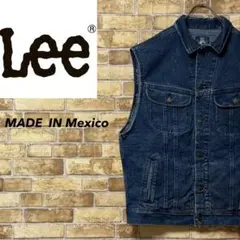 Lee　リー　デニムベスト　裏地フランネル　ダブルポケット　Gジャン　L