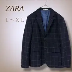 ZARA ザラ テーラードジャケット チェック COOLMAX 通気性 Ｌ〜ＸＬ