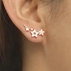 星型ピアス ピンクゴールド 両耳用