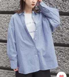 tiptop ストライプビッグシャツ　サックスブルー