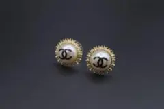 CHANEL シャネル ピアス ココマーク パール C20K ラインストーン