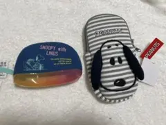 未使用　スヌーピーフェイスボーダーペンポーチ&ウィズライナスシェルポーチ　セット